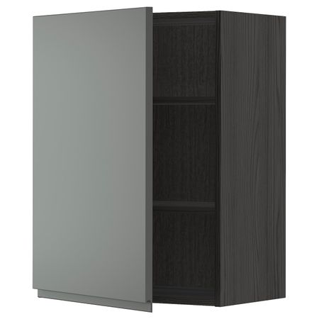 Шкаф навесной с полкой, черный/Воксторп темно-серый 60x80 см IKEA МЕТОД 393.251.64