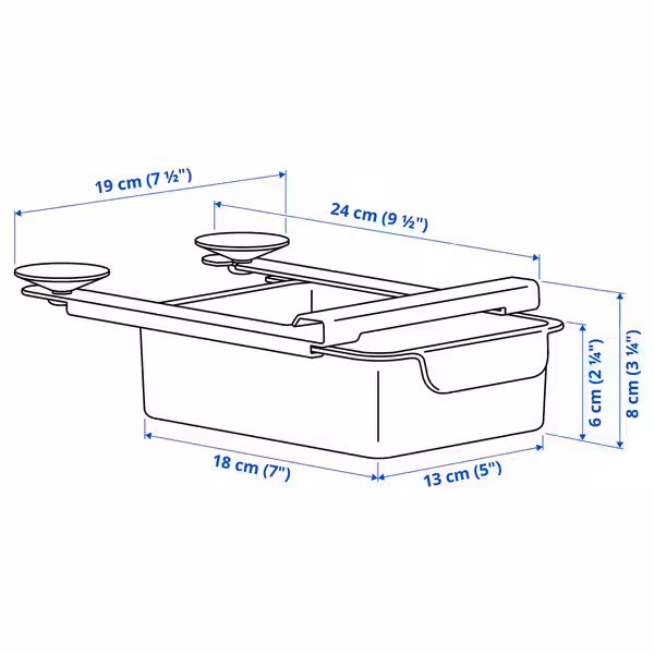 KLIPPKAKTUS КЛИППКАКТУС Контейнер для холодильника - схема-чертеж с размерами