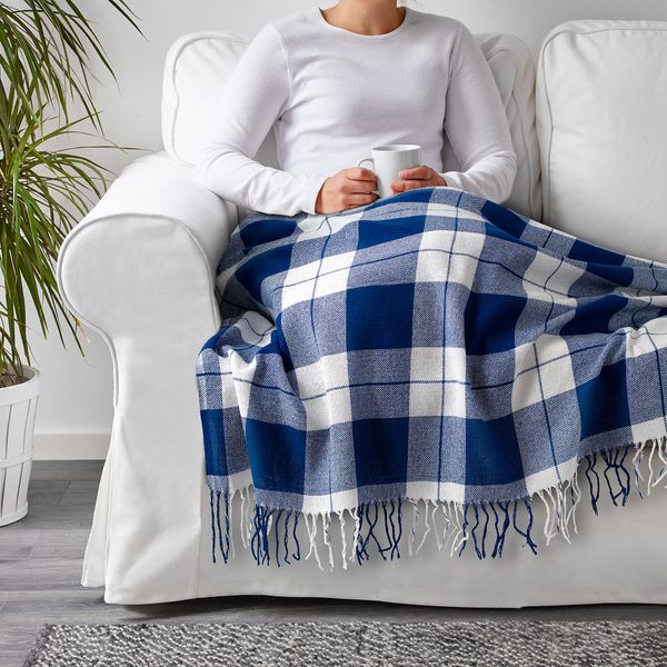 Плед АННАМИА, клетка, синий (140x205 см) - фото 3