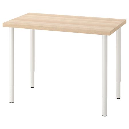 Письменный стол, под беленый дуб/белый 100x60 см IKEA LINNMON ЛИННМОН / OLOV ОЛОВ 294.163.48