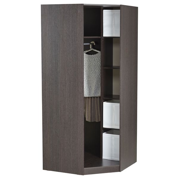 Гардероб угловой ТОДАЛЕН, черно-коричневый (90/90x202 см) - схема-чертеж с размерами