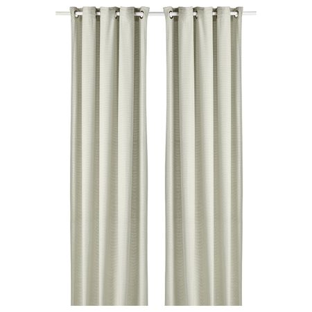 Гардины, 2 шт., зеленый 145x300 см IKEA MOALINA МОАЛИНА 104.962.17