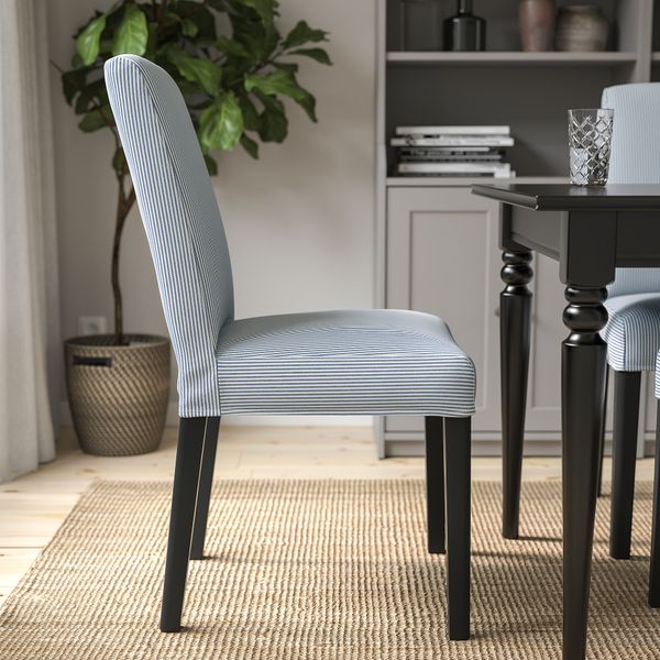 Стул, черный, Rommele темно-синий-белый IKEA BERGMUND БЕРГМУНД 793.899.79 - фото 4