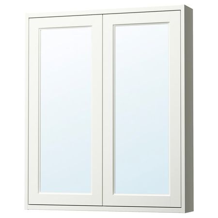 TÄNNFORSEN ТАННФОРСЕН Зеркальный шкаф с дверцами - белый 80x15x95 см