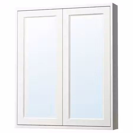 TÄNNFORSEN ТАННФОРСЕН Зеркальный шкаф с дверцами - белый 80x15x95 см