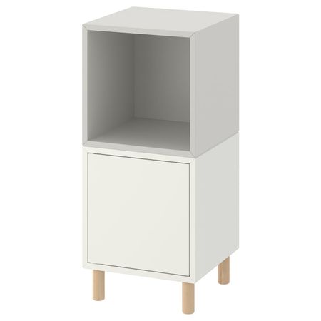 Комбинация шкафов с ножками, белый светло-серый/дерево 35x35x80 см IKEA EKET ЭКЕТ 193.860.83