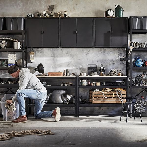 Стол-стеллаж, черный/сосновая фанера 110x55 см IKEA BROR БРУР 204.669.41 - фото 5