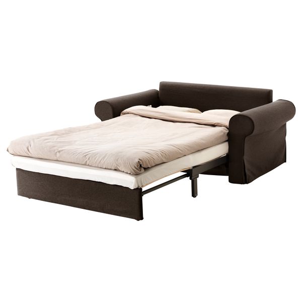 Диван-кровать 2-местная БАККАБРУ / МАРИЕБЮ, Йонсбуда коричневый - схема-чертеж с размерами