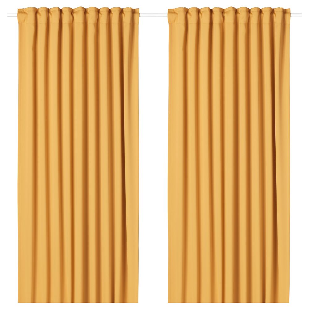 Затемняющие гардины, 2 шт., желтый, 145x300 см IKEA MAJGULL МАЙГУЛЛ 504.177.89 - фото 1