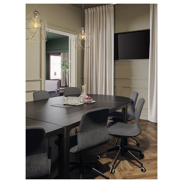 Рабочий стул, Гуннаред темно-серый/черный IKEA LÅNGFJÄLL ЛОНГФЬЕЛЛЬ 492.100.06 - фото 3