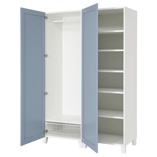 Гардероб 2-дверный, белый Sannidal синий, 120x57x191 см IKEA PLATSA ПЛАТСАA ПЛАТСА 495.557.29 - фото 1