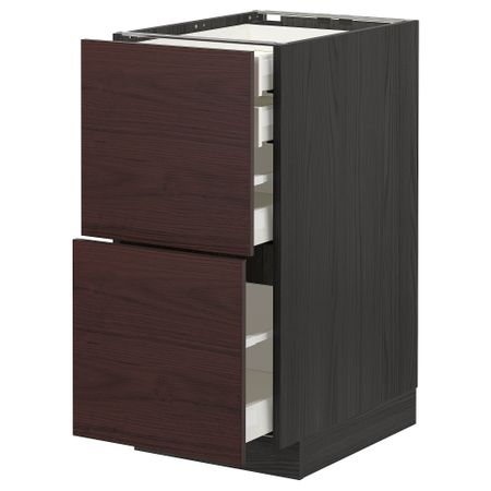 Напольный шкаф 2 фронтальных, 2 низких, 1 средний, 1 Высокий ящик, 40x60 cm IKEA METOD МЕТОД, MAXIMERA МАКСИМЕРА 693.338.98