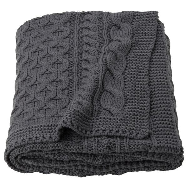 Плед ВИВИАННА, вязаный, серый (120x180 см) - фото 1