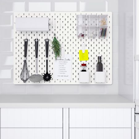 Настенная панель, комбинация, белый 76x56 см IKEA SKÅDIS СКОДИС 592.857.65