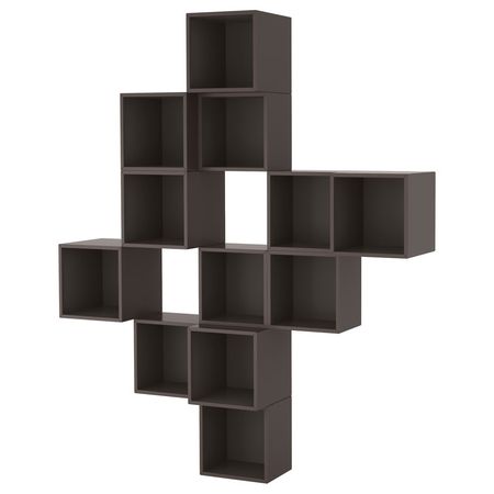 EKET Комбинация настенных шкафов - темно-серый 175x35x210 см