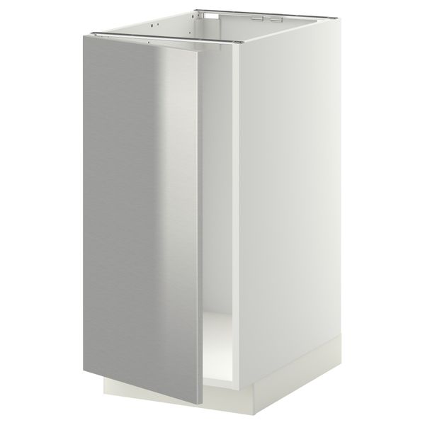 Напольный шкаф для мойки, мусорных контейнер МЕТОД, белый, Гревста нержавеющ сталь (40x60 см) - схема-чертеж с размерами