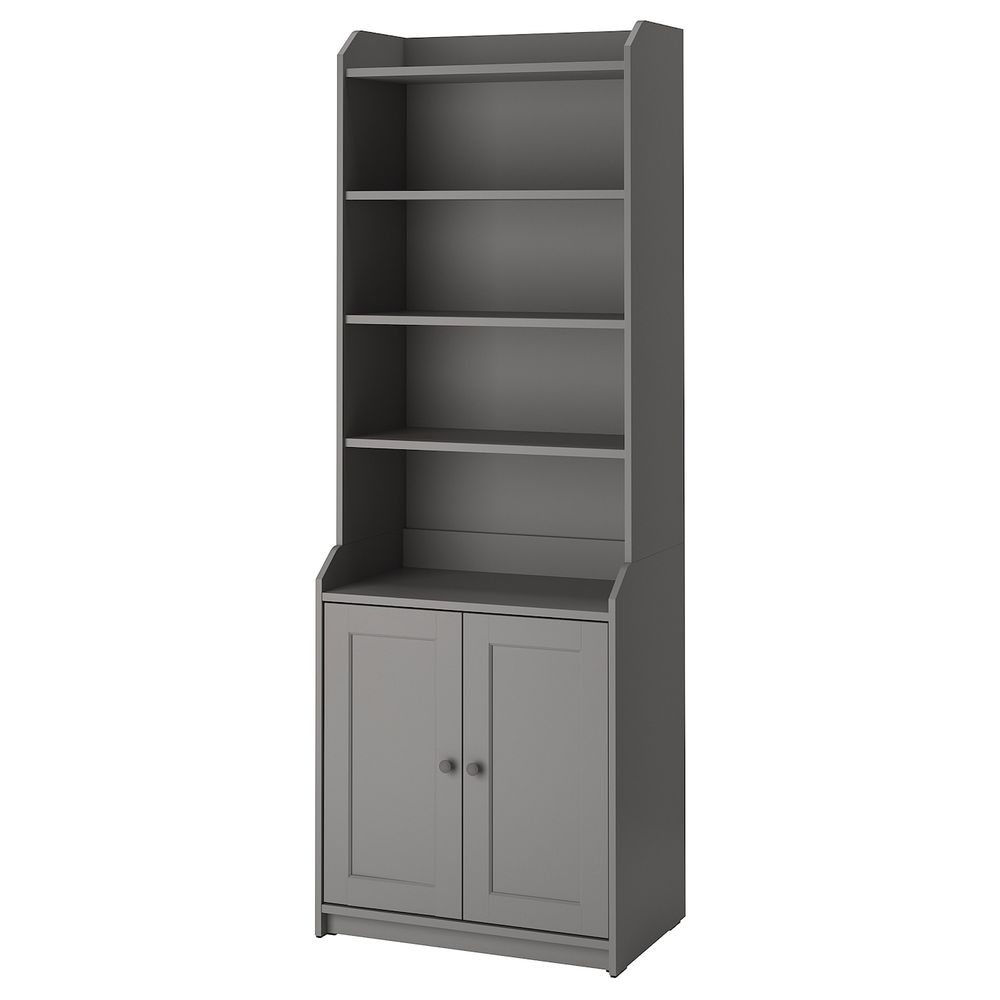 Шкаф высокий,2дверный, серый 70x199 см IKEA HAUGA ХАУГА 904.150.57 - фото 1