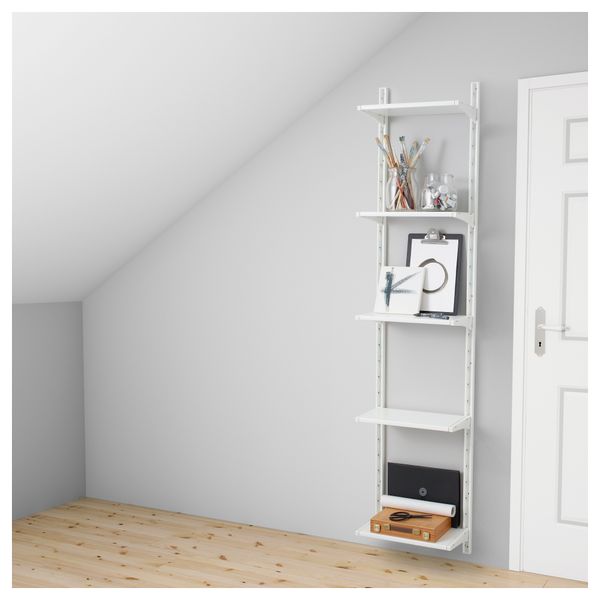 Настенная шина, полки АЛЬГОТ, белый (46x21x197 см) - фото 1