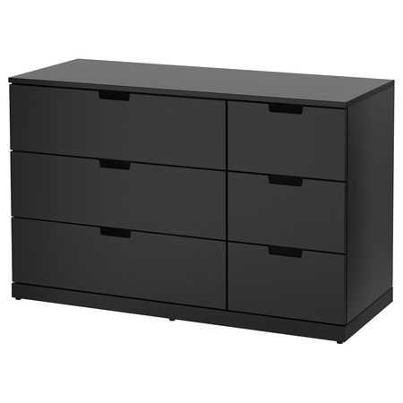 NORDLI Комод с 6 ящиками - антрацит 120x76 см