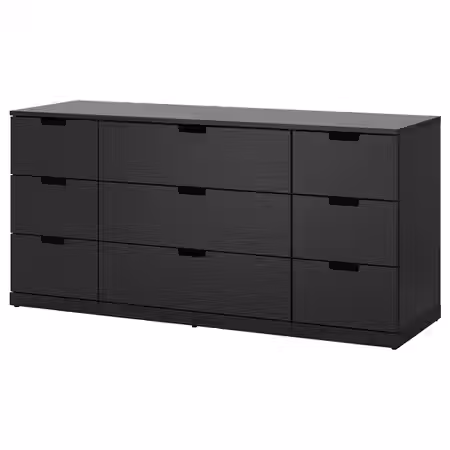 NORDLI Комод с 9 ящиками - антрацит 160x76 см