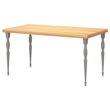 Стол ТОРНЛИДЕН / НИПЕН, сосновый шпон, серый (150x75 см)