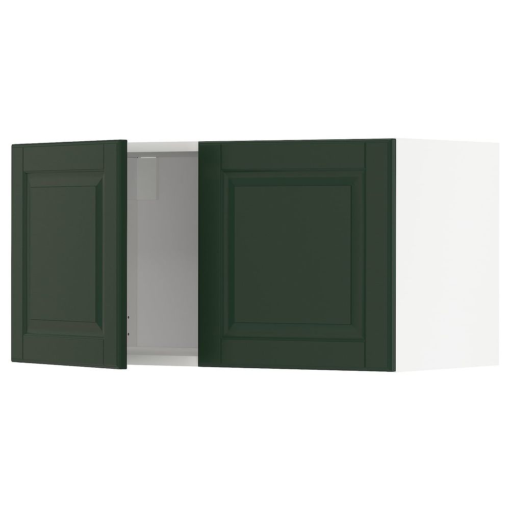 Навесной шкаф с 2 дверцами, белый/Будбин темно-зеленый 80x40 см IKEA METOD МЕТОД 694.452.59 - фото 1
