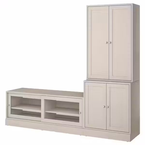 HAVSTA Шкаф для ТВ, комбинация - серо-бежевый 241x47x212 см - фото 1