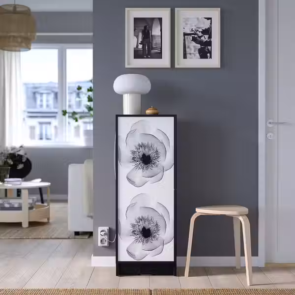 HÖGBO Стеклянная дверь - чёрный 40x97 см - фото 3