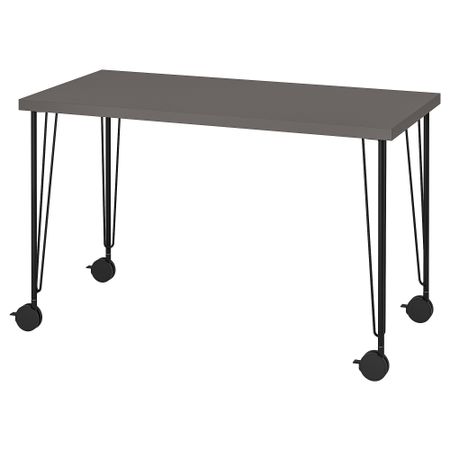 Письменный стол, 120x60 см, темно-серый-черный IKEA KRILLE КРИЛЛЕ, LAGKAPTEN ЛАГКАПТЕН 595.097.13