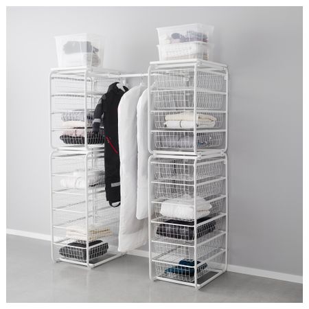 Рама, проволочные корзины, штанга АЛЬГОТ, белый (120-140x60x173 см)