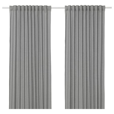 Гардины, 1 пара АННАЛУИЗА, серый (145x300 см)