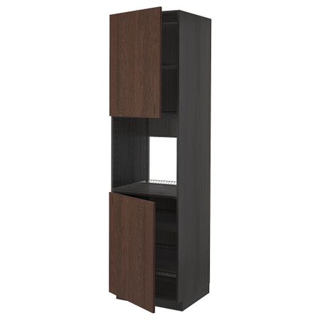 Высокий шкаф для духовки, 2 дверцы, полки IKEA METOD МЕТОД 594.583.08