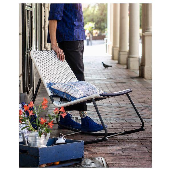 Кресло-качалка ОВЕРАЛЛЬТ, для сада синий - схема-чертеж с размерами