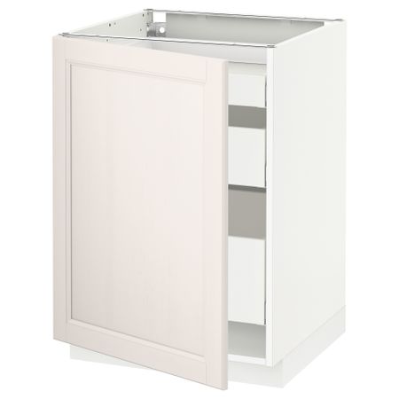 Напольный шкаф с 1 дверцей, 3 ящика МЕТОД / МАКСИМЕРА, белый, Лаксарби белый