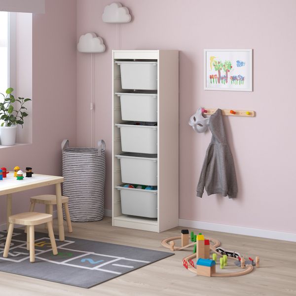 Комбинация для/хранения+контейнеры, белый/белый 46x30x145 см IKEA TROFAST ТРУФАСТ 492.222.12 - фото 2