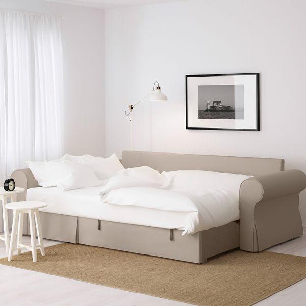 Диван-кровать с козеткой, Тигельшо бежевый IKEA БАККАБРУ 092.407.17 - фото 6