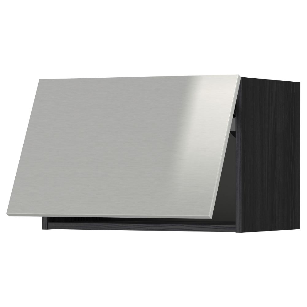 Горизонтальный навесной шкаф МЕТОД, черный, Гревста нержавеющ сталь - схема-чертеж с размерами
