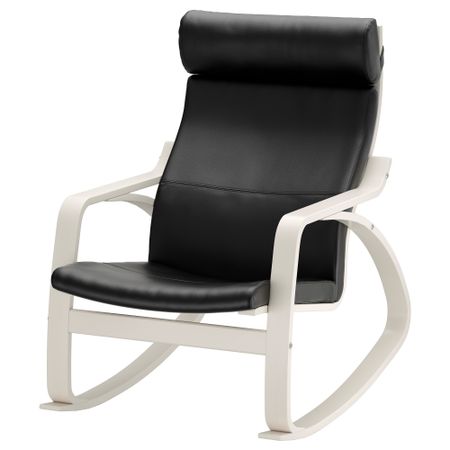 Кресло-качалка ПОЭНГ, белый, Смидиг черный
