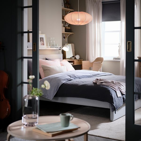 Абажур для подвесного светильника, овал розовый 52 см IKEA REGNSKUR РЕГНСКУР 204.826.39 - схема-чертеж с размерами