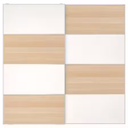 MEHAMN Пара раздвижных дверей - двусторонний/под беленый дуб белый 200x201 см