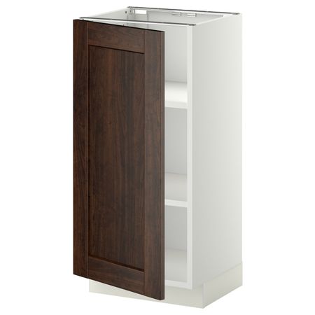 Напольный шкаф с полками, белый/Эдсерум коричневый 40x37 см IKEA METOD МЕТОД 094.453.56