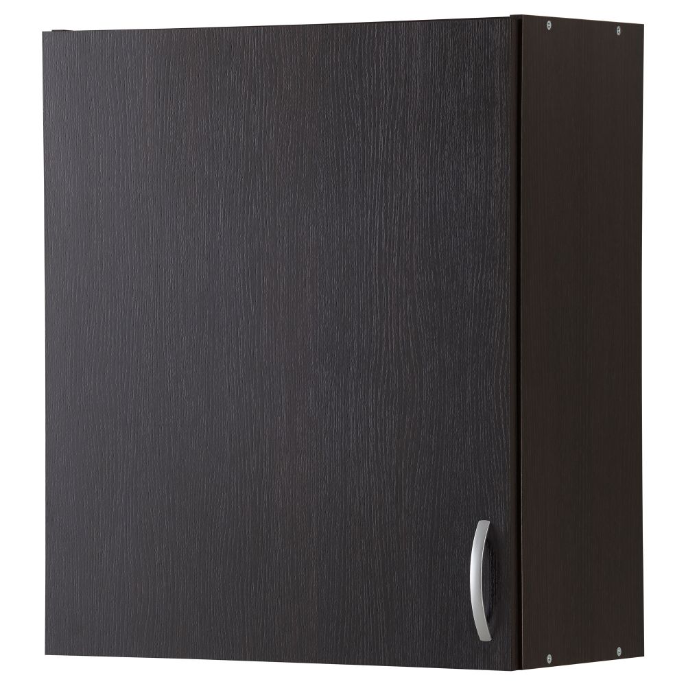 Навесной шкаф с дверцей АЛЬБРУ, черно-коричневый (60x70 см) - фото 1