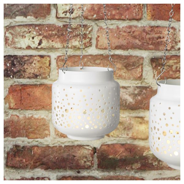 Фонарь для свечи в металической подставка СОММАР 2017, д/дома/улицы, белый (15 см) - фото 2