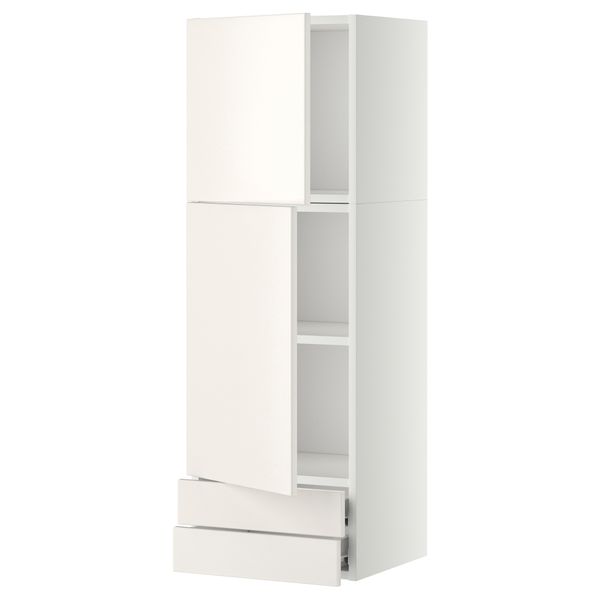 Навесной шкаф, 2 дверцы, 2 ящика МЕТОД / ФОРВАРА, белый, Веддинге белый - фото 1