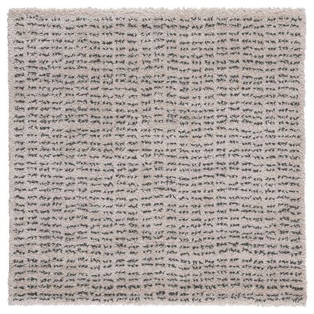 Ковер, короткий ворс, бежевый/черный 80x80 см IKEA LANGSTED ЛАНГСТЕД 105.079.18