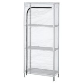 HYLLIS Стеллаж с чехлом - прозрачный 60x27x140 см