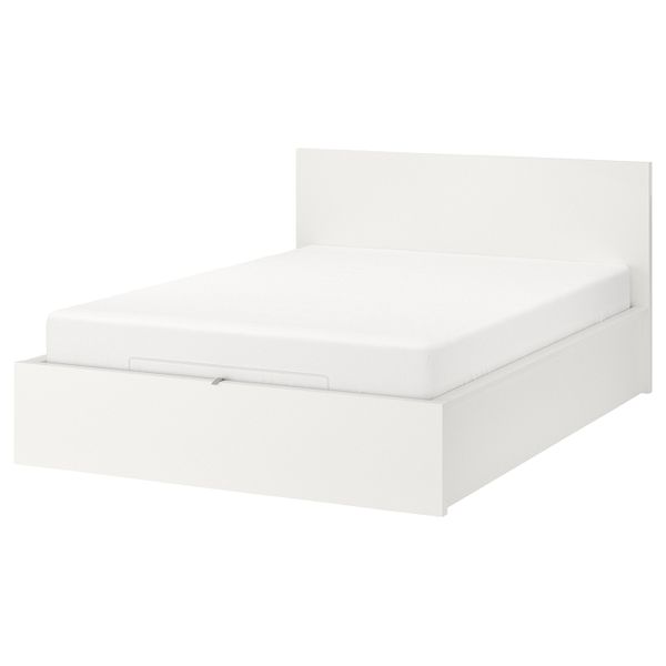 Кровать с подъемным механизмом, белый 160x200 см IKEA MALM МАЛЬМ 004.048.07 - фото 1
