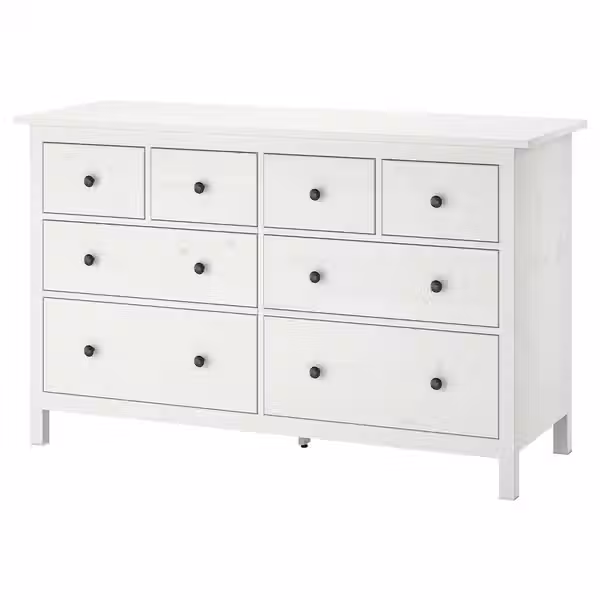 HEMNES Комод с 8 ящиками - белая морилка 160x96 см - фото 1