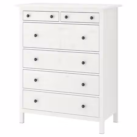 HEMNES Комод с 6 ящиками - белая морилка 108x131 см