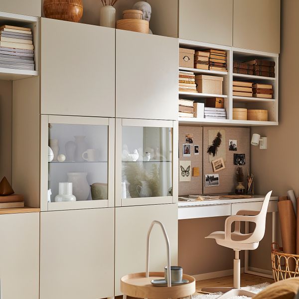 Комбинация для хранения + стеклянная дверц, белый Лаппвикен/светлый серо-бежевый прозрачное стекло 120x42x193 см IKEA BESTÅ - фото 5